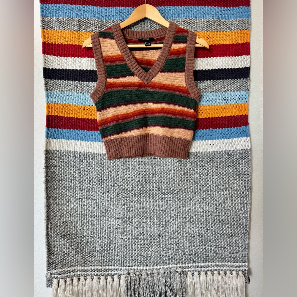 Forever 21 Multicolor Striped V-Neck Sweater Vest - Picture 6 of 13